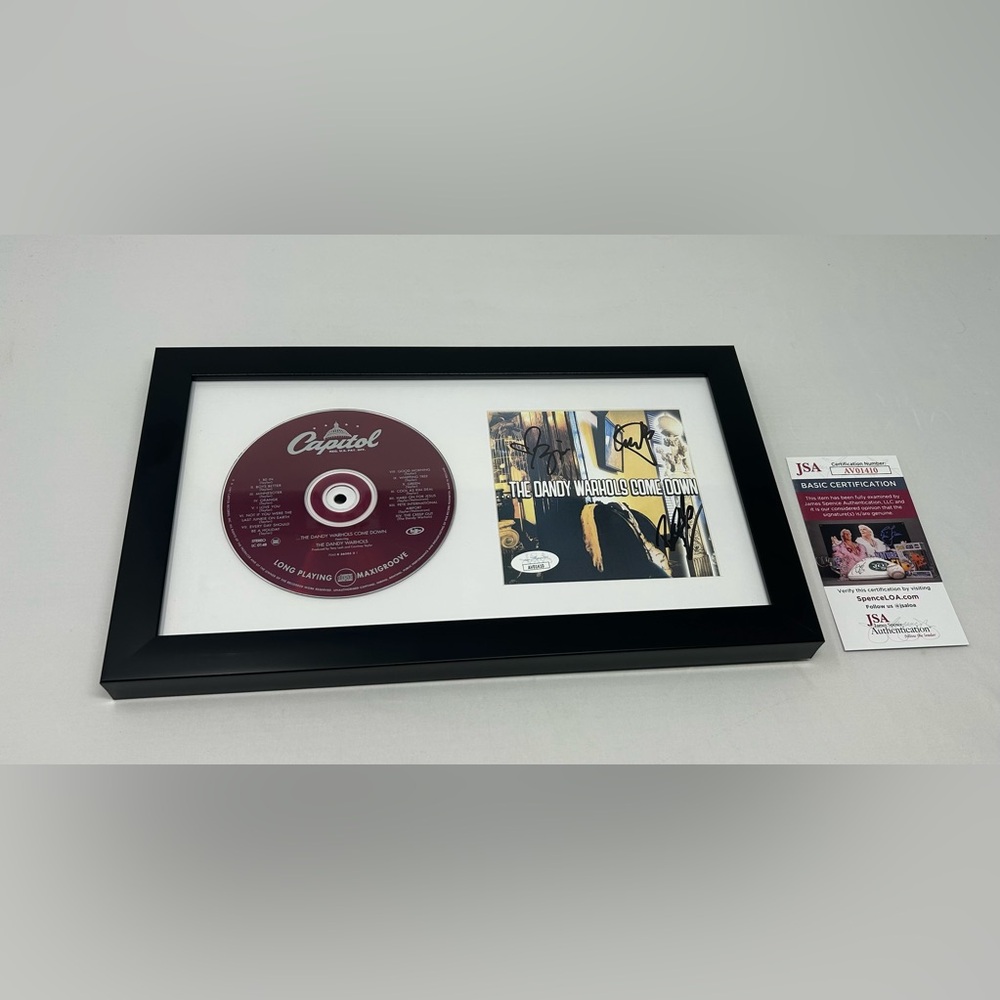 The Dandy Warhols signed Come Down Framed CD Cover JSA COA